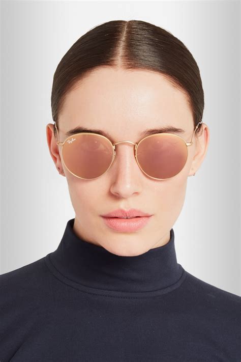 ray-ban golden round sunglasses|ray ban sunglasses women round.